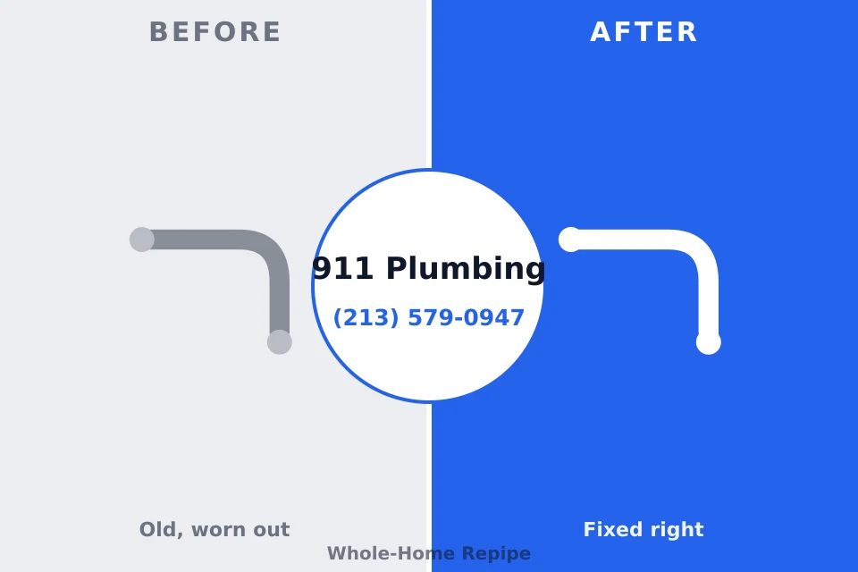 Before and after: plumbing company Santa Fe, TX